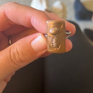 Handmade Engraved pinecone Vintage copper Tone Ring